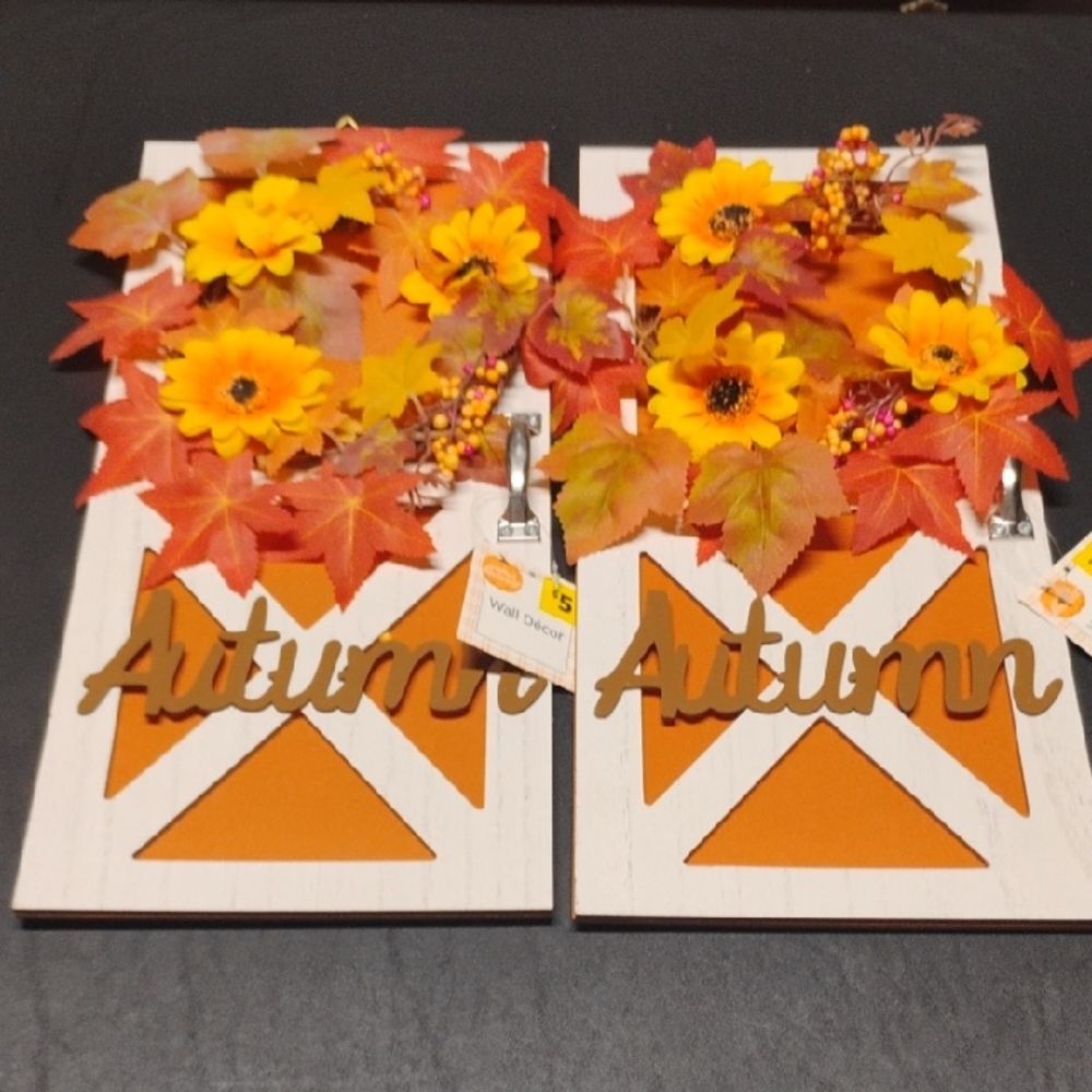 Autumn Wall Decor with Orange and Yellow Flowers
